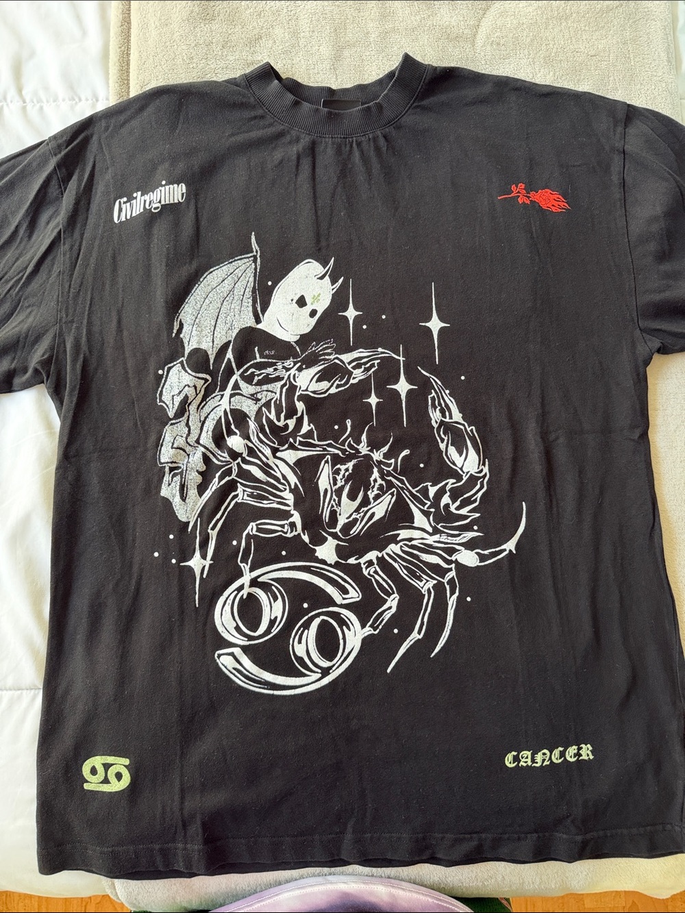 Civil Regime Black Cancer Graphic Short Sleeve Tee
